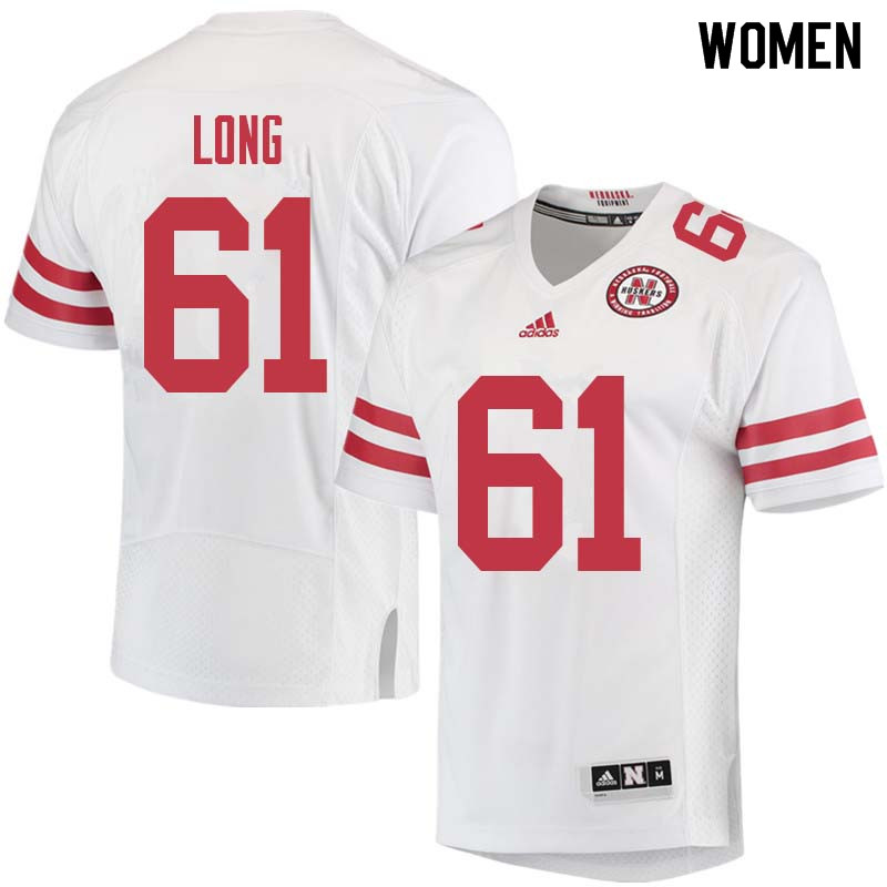 Women #61 Spencer Long Nebraska Cornhuskers College Football Jerseys Sale-White - Click Image to Close